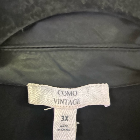 Como Vintage Black Satin Blazer 3X - Picture 5 of 5